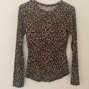 Long sleeve cheetah print shirt